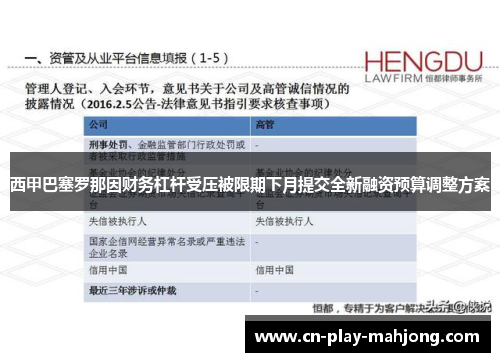 西甲巴塞罗那因财务杠杆受压被限期下月提交全新融资预算调整方案